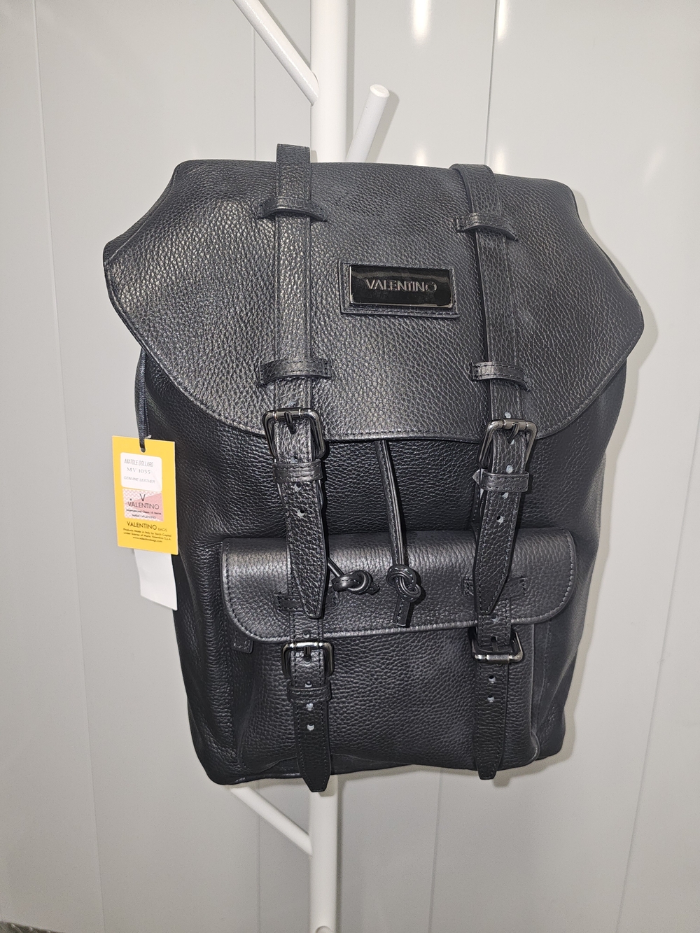 Valentino Men’s Black Leather Backpack